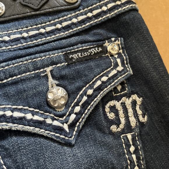 Miss Me Easy Straight Denim Jeans 27x31 Stonewood Size 27 JE5014ET38R Buckle - Picture 14 of 16